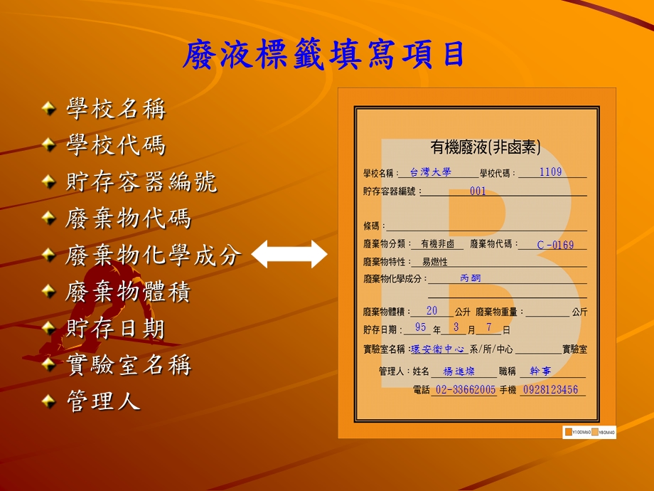 废液标签填写项目.ppt_第1页