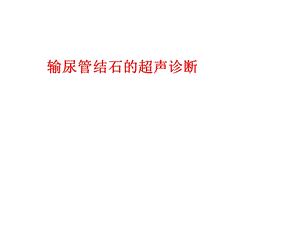 输尿管结石的超声诊断PPT.ppt