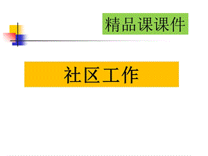 社区工作精品课课件(全套).ppt