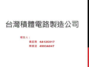 台湾积体电路制造公司.ppt