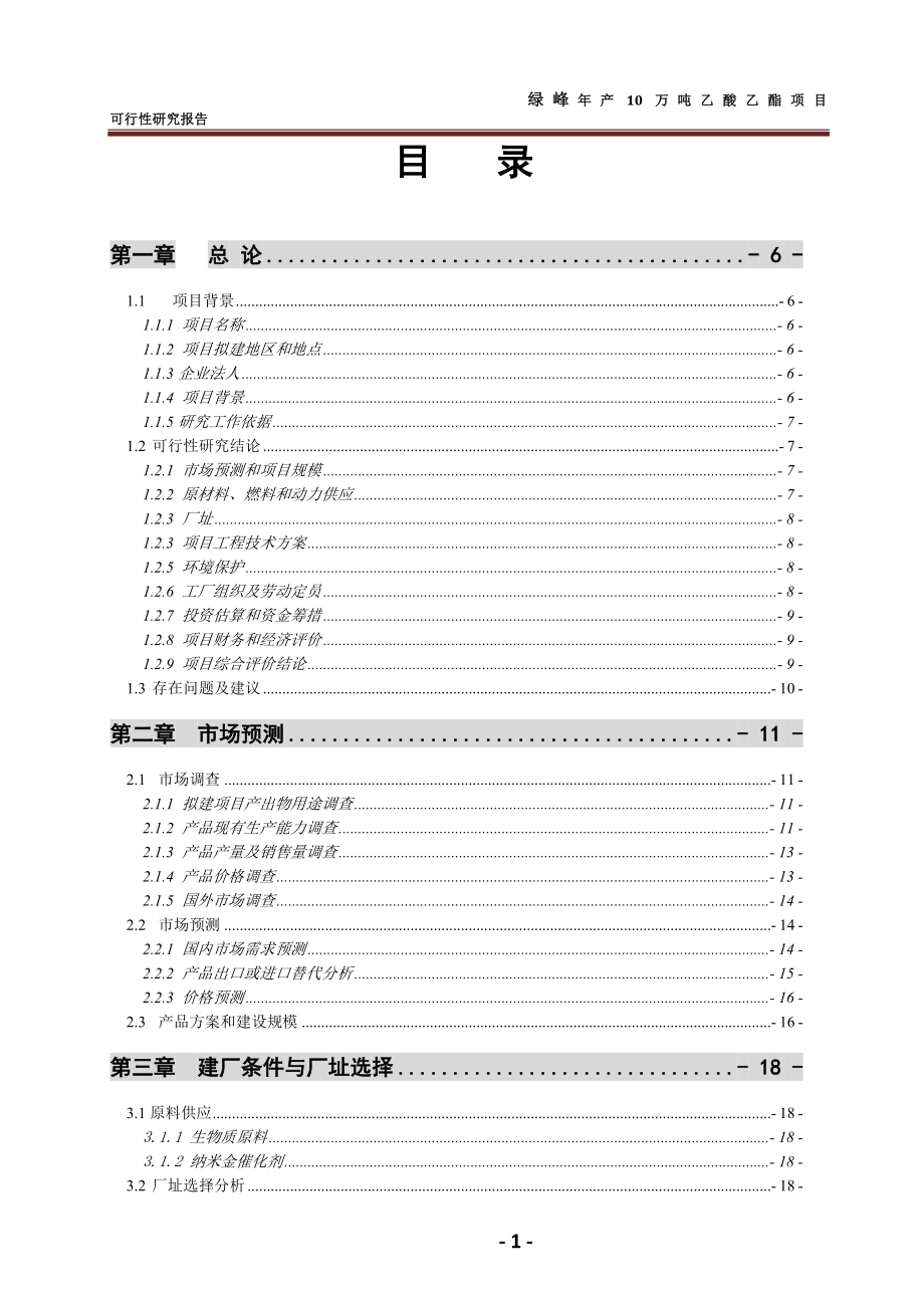 t10万吨年乙酸乙义酯合成项目可行性研究报告.doc_第2页