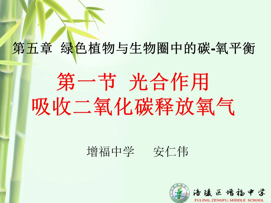 (公开课)第一节光合作用吸收二氧化碳释放氧气.ppt_第1页