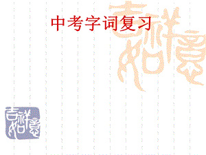 2013南宁市中考字词复习.ppt