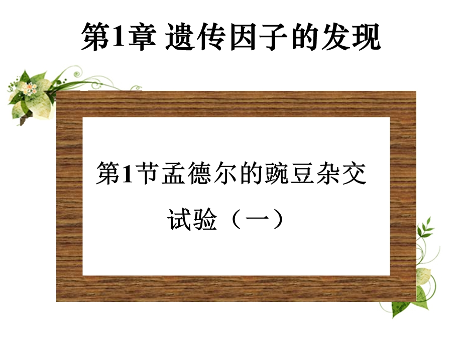 孟德尔的豌豆杂交试验 (I).ppt_第1页