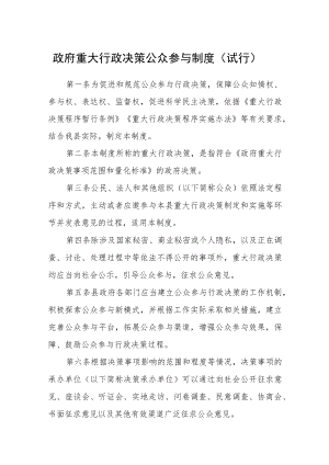 政府重大行政决策公众参与制度（试行）.docx