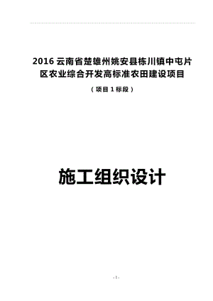 农业综合开发高标准农田建设项目施工组织设计38240.doc