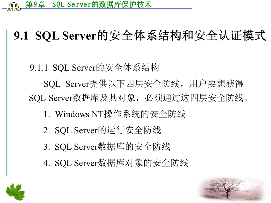 数据库技术及应用第9章sqlserver的数据库保护技术.ppt_第2页