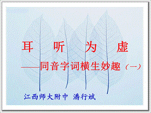 同音字词横生妙趣一.ppt