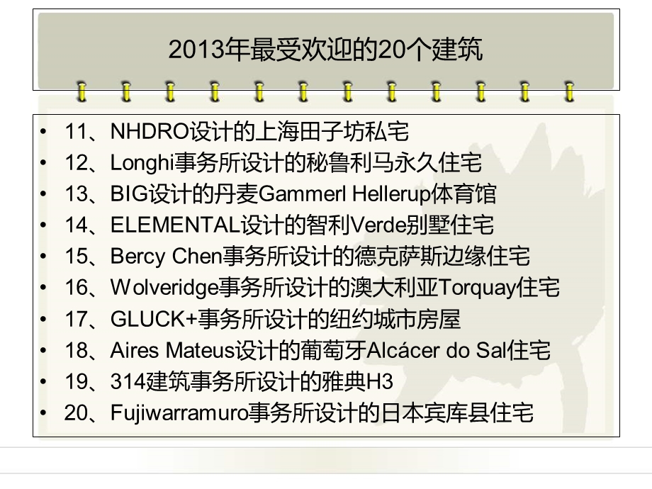 2013年最受欢迎的20个建筑.ppt_第3页