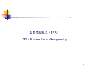 著名咨询公司超强BPR业务流程重组高级管理课程.ppt