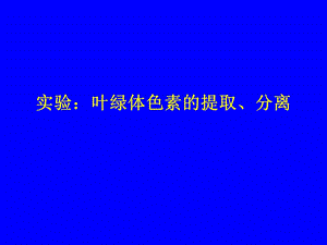 实验：绿叶中色素的提取和分离.ppt