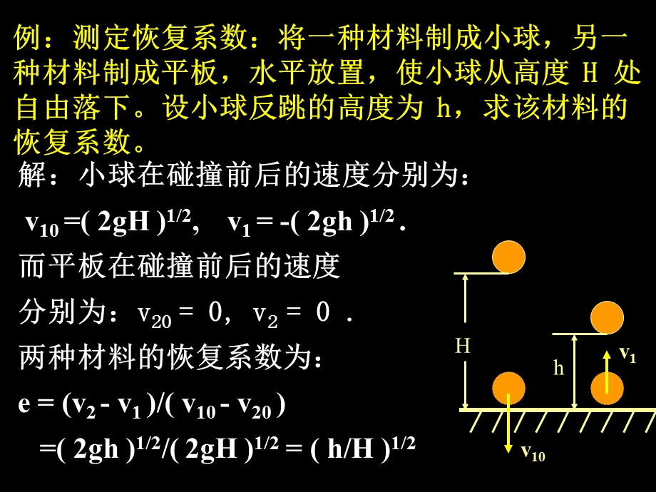 例测定恢复系数将一种材料制成小球另一种材料制成.ppt_第1页