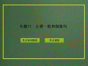 2013年中考英语复习语法专题11主谓一致和倒装句.ppt