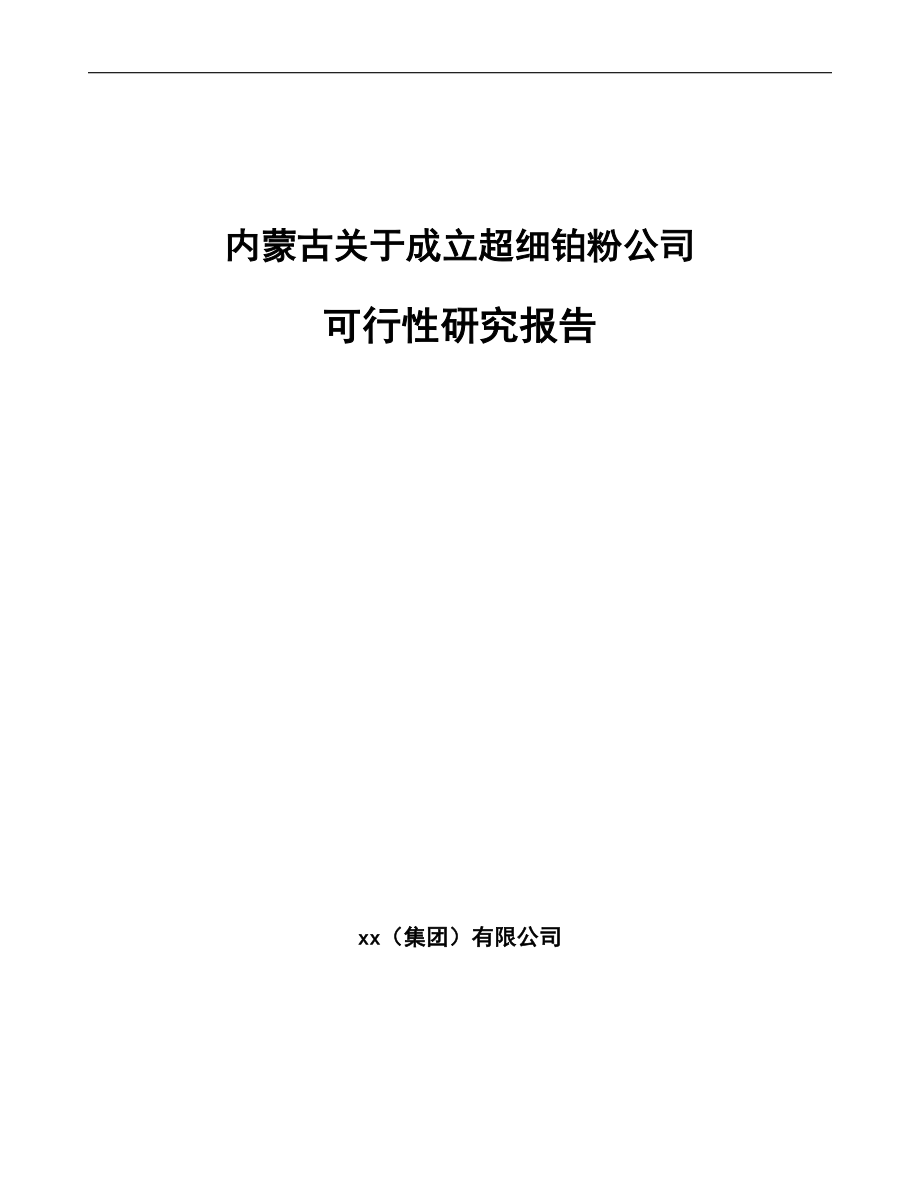 内蒙古关于成立超细铂粉公司可行性研究报告参考模板.docx_第1页