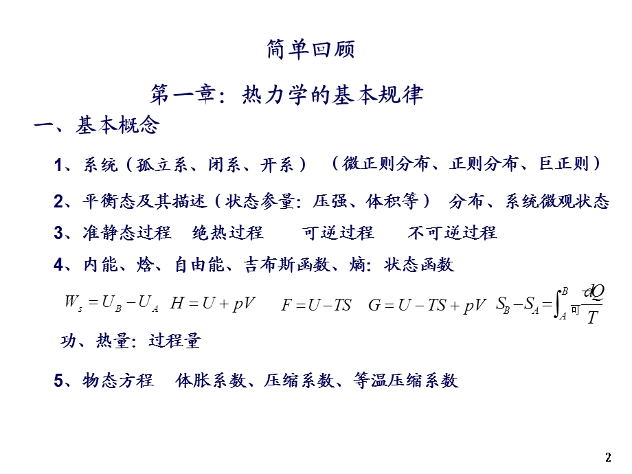 热力学与统计物理汪志诚第五版期末总复习.ppt_第2页