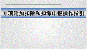 2019年专项附加扣除和扣缴申报操作指引.ppt