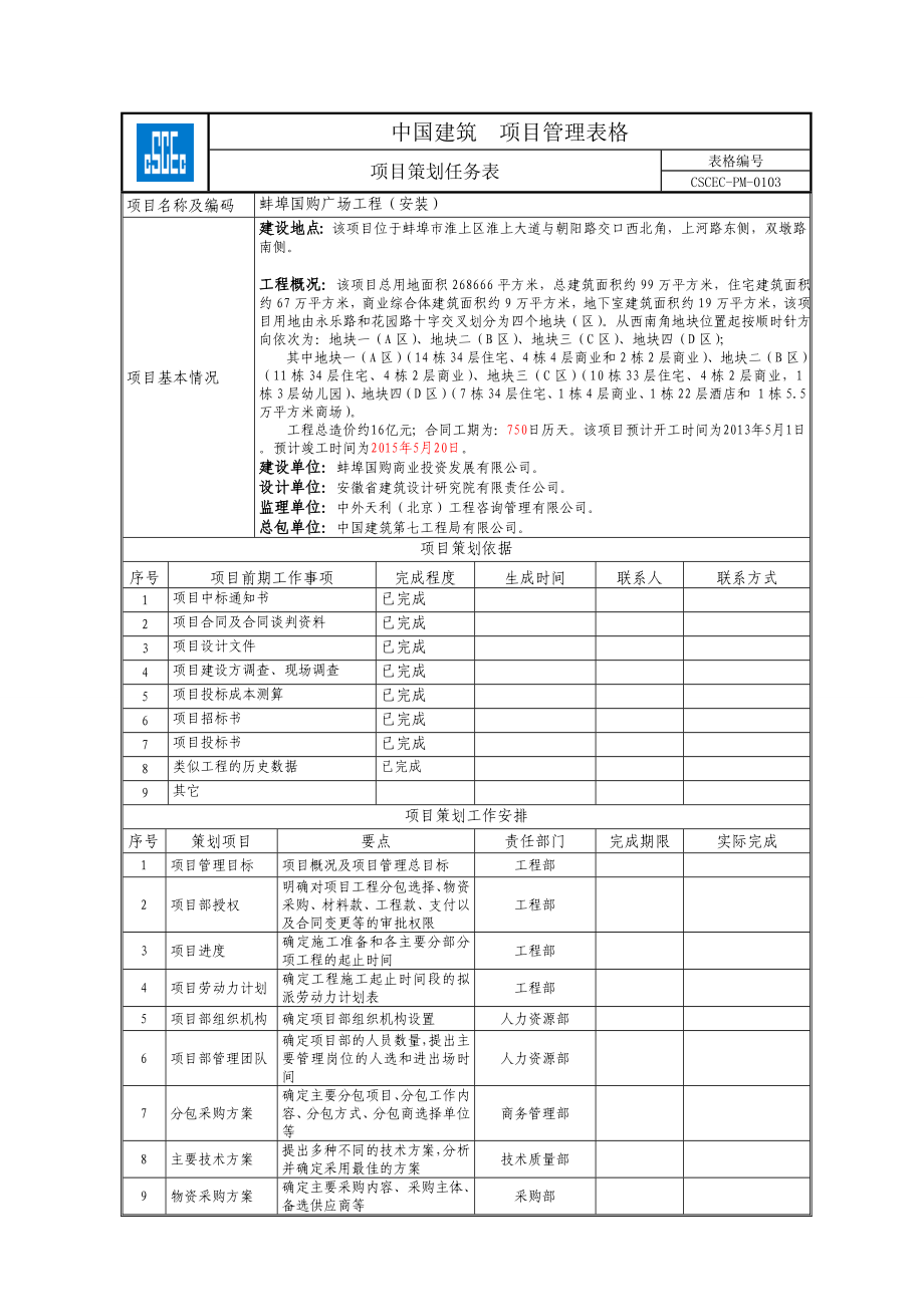 蚌埠国购广场工程项目管理策划.doc_第3页