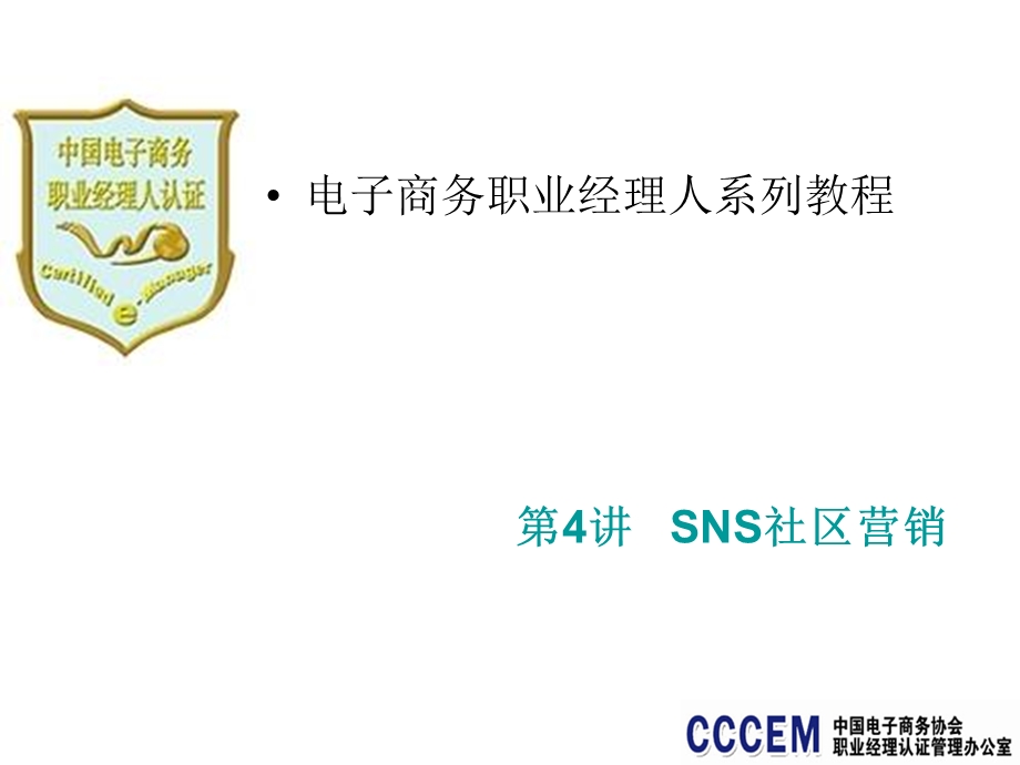 SNS社区营销电子商务职业经理人系列教程.ppt_第1页