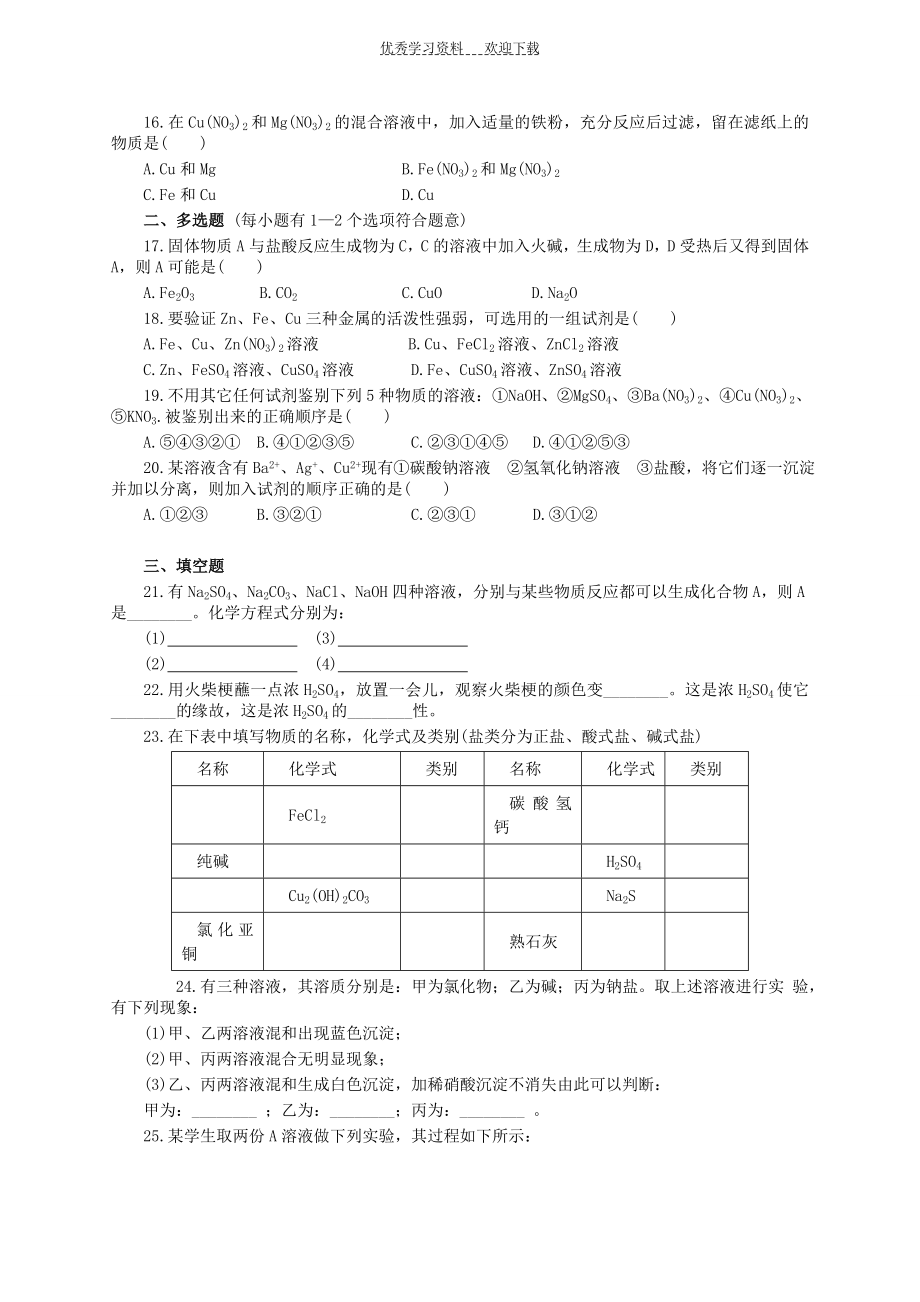 初中酸碱盐练习题.doc_第2页