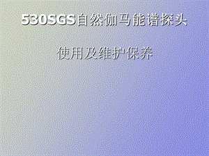 SGS自然伽马能谱探头.ppt