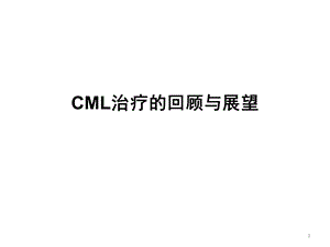 CML治疗的回顾与展望.ppt