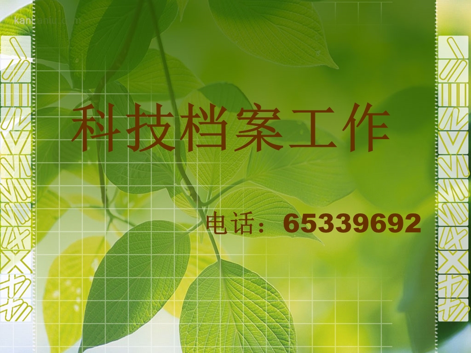 科技档案工作电话65339692.ppt_第1页