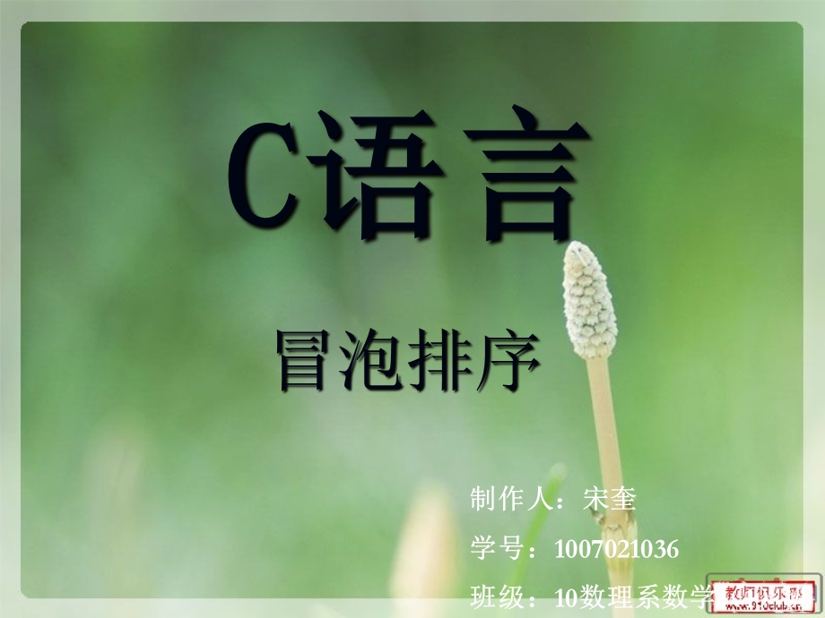 C语言冒泡排序.ppt_第1页