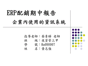 ERP配销期中报告.ppt