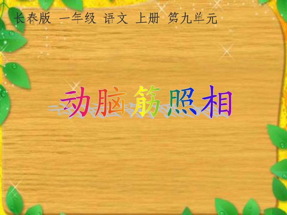 2017春长春版语文一年级下册第6单元《动脑筋照相》课件.ppt_第2页