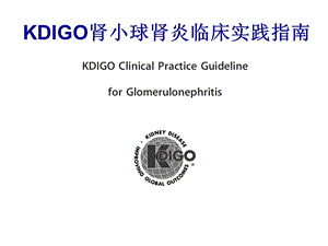 KDIGO 肾小球肾炎 各型指南.ppt