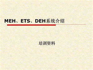 MEH、ETS、DEH系统介绍.ppt