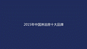 2015年中国淋浴房十大品牌.ppt