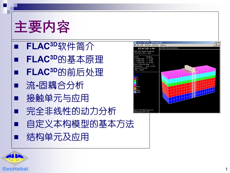 FLAC3D基础介绍-FLAC3D在岩土工程中的应用.ppt_第1页