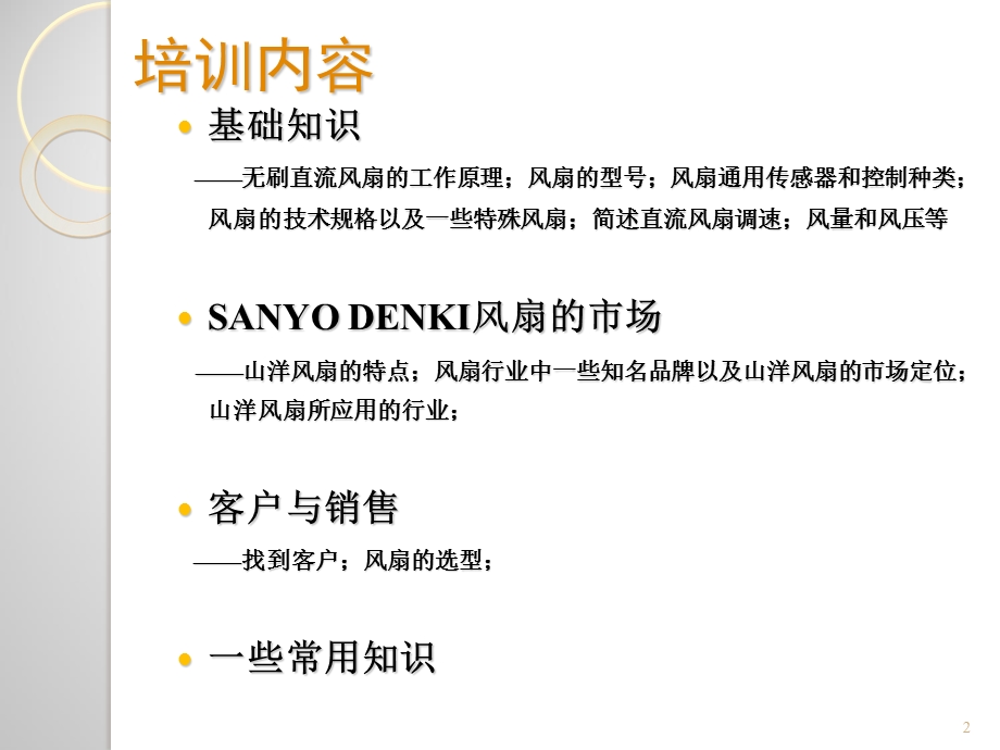sanyodenki风扇产品技术类说明和培训.ppt_第2页