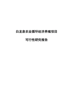 白龙泉农业循环经济养殖项目可行研究报告.doc