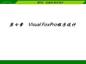 VFP第7章结构化程序设计.ppt