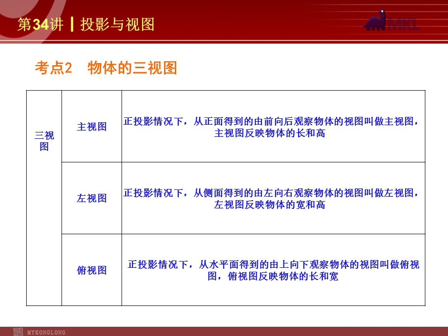 2014届中考数学一轮复习第34讲《投影与视图》.ppt_第3页