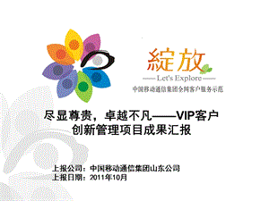 VIP客户服务体系示范项目汇报.ppt