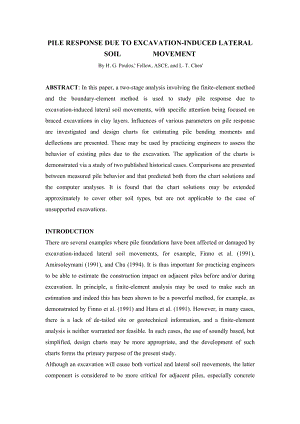 基坑开挖引起土体侧移对桩的影响毕业论发文外文翻译.doc