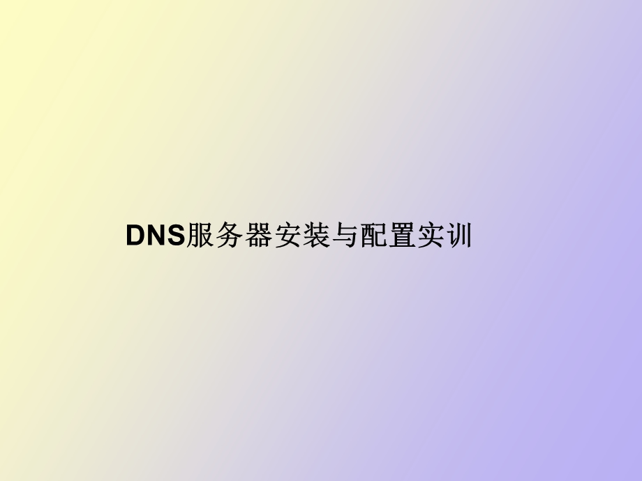 DNS服务器的安装与配置实训.ppt_第1页