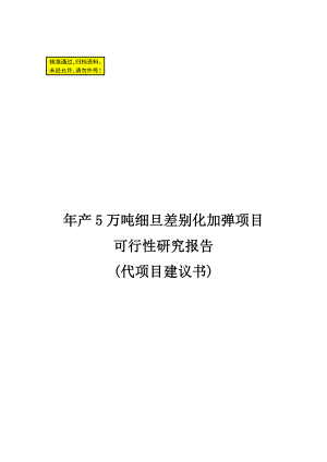 杭州永宁尔纺织有限公司年产5万吨细旦差别化加弹项目可行性研究报告(代项目建议书).doc