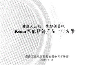 最新Kern家能精铸产品上市方案.ppt