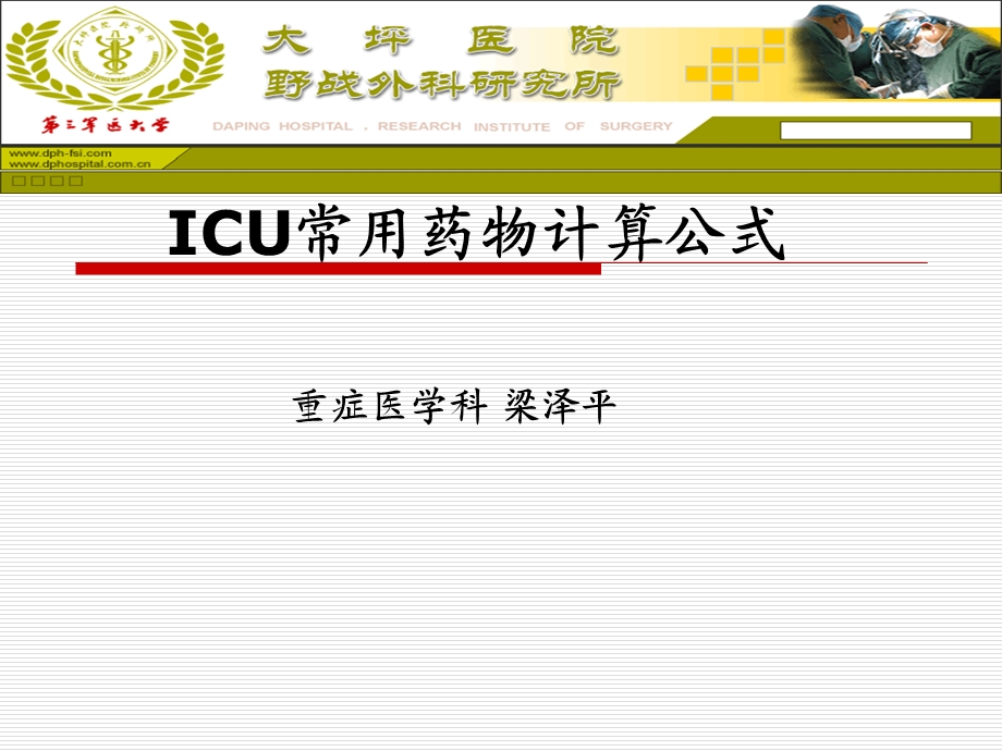 ICU常用药品及计算公式.ppt_第1页