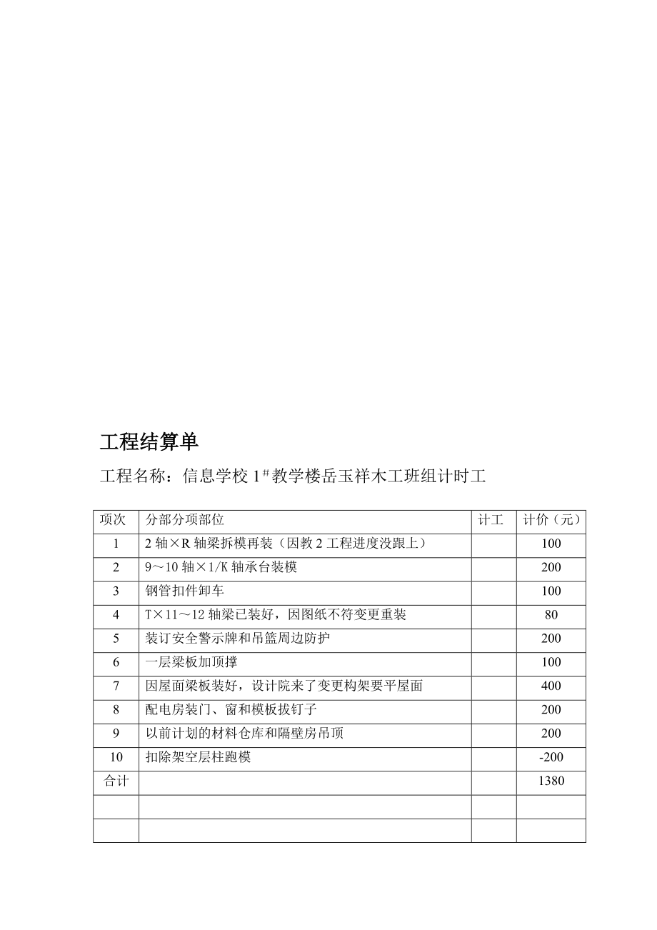 [设计]信息计时工工程结算单.doc_第1页