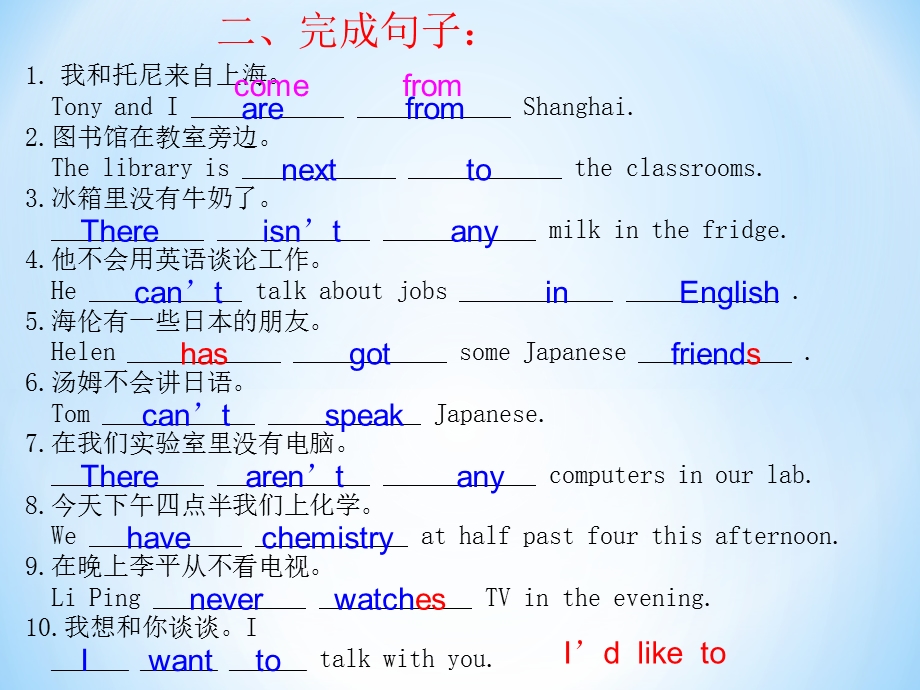 2015年外研版初一上英语期末复习题一.ppt_第3页