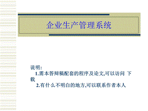 VB0227企业生产管理系统企业生产管理系统.ppt