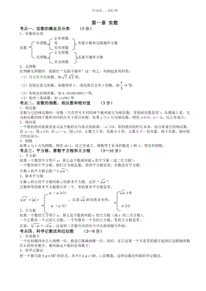 初三中考数学知识点总结涵盖全部知识点.doc