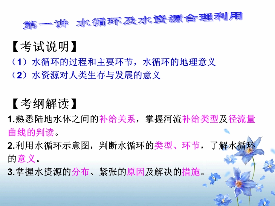 2015届一轮复习自然界的水循环和水资源的合理利用.ppt_第1页