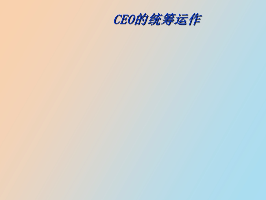 CEO的统筹运作经典讲义.ppt_第1页