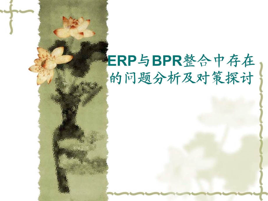 ERP与BPR整合中存在的问题分析及对策探讨.ppt_第1页